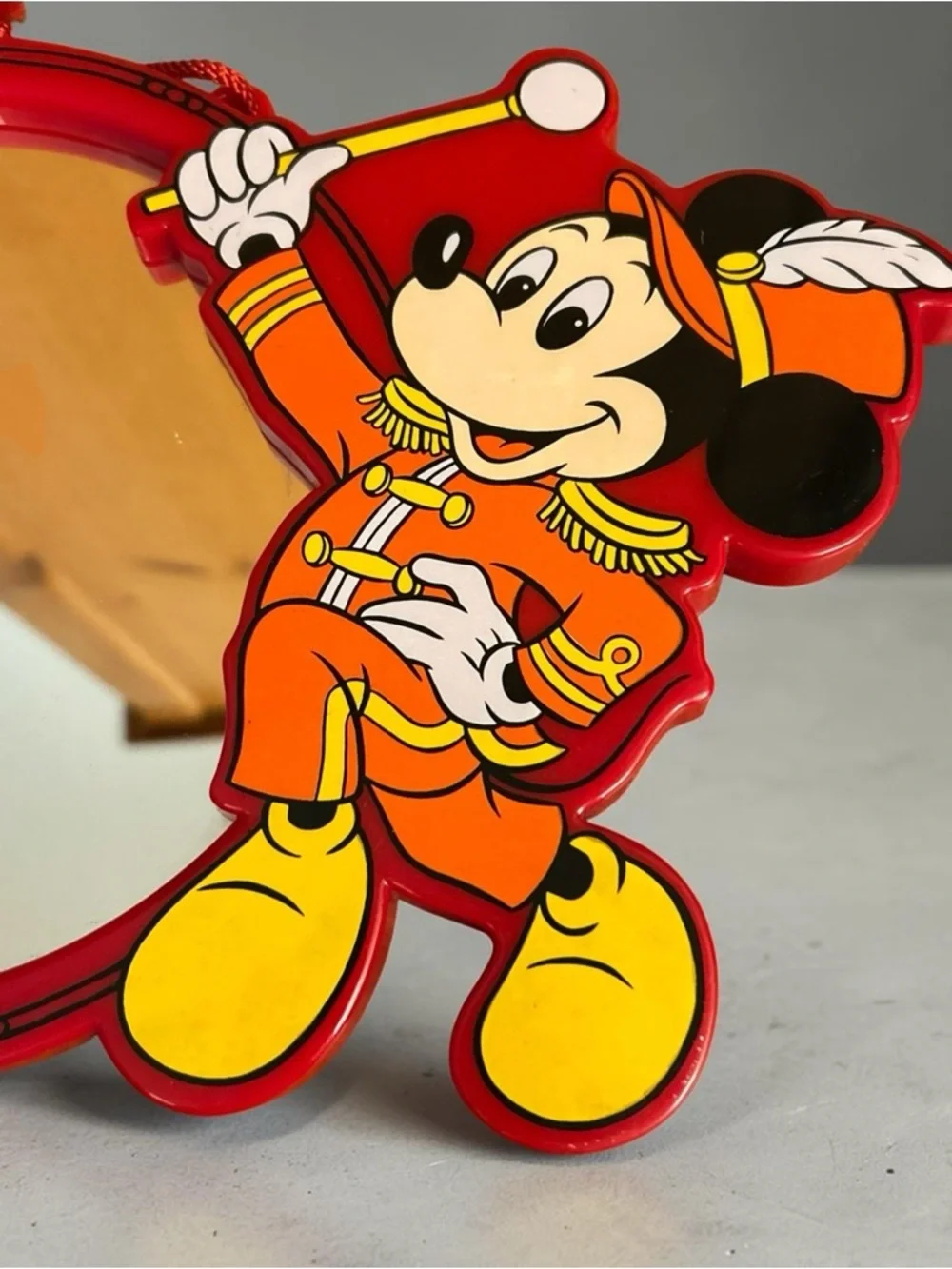 Vtg Retro Mickey Mouse Pluto Wall Mirror (Tokyo Disneyland) Pre 1986 Disney Red